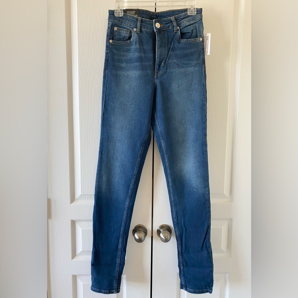 Divided H&M Slim Hight Waist Jeans - Blue